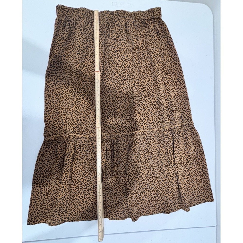 Women's Leopard Print Midi Skirt Elastic Waist Size 0XL - Picture 5 of 8